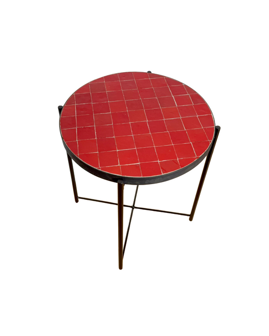Table d’appoint en Zellige rouge