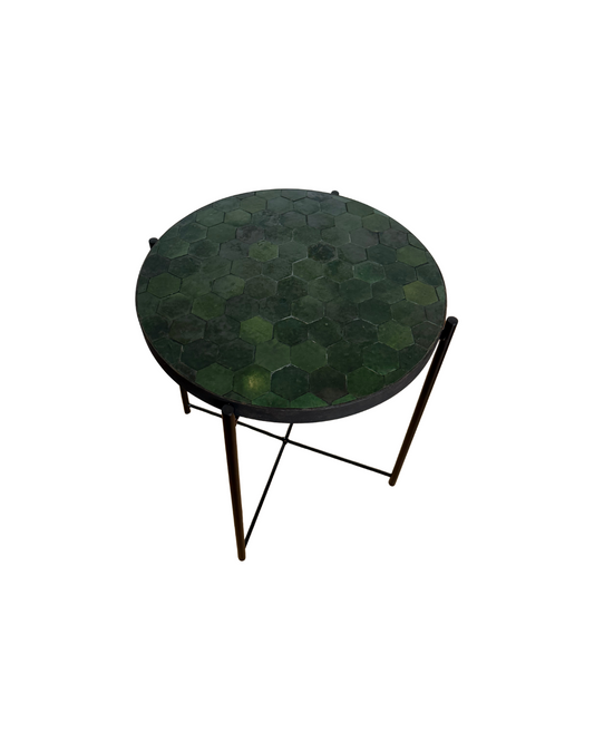 Table d’appoint en Zellige vert émeraude