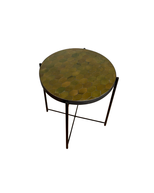 Table d’appoint en Zellige olive