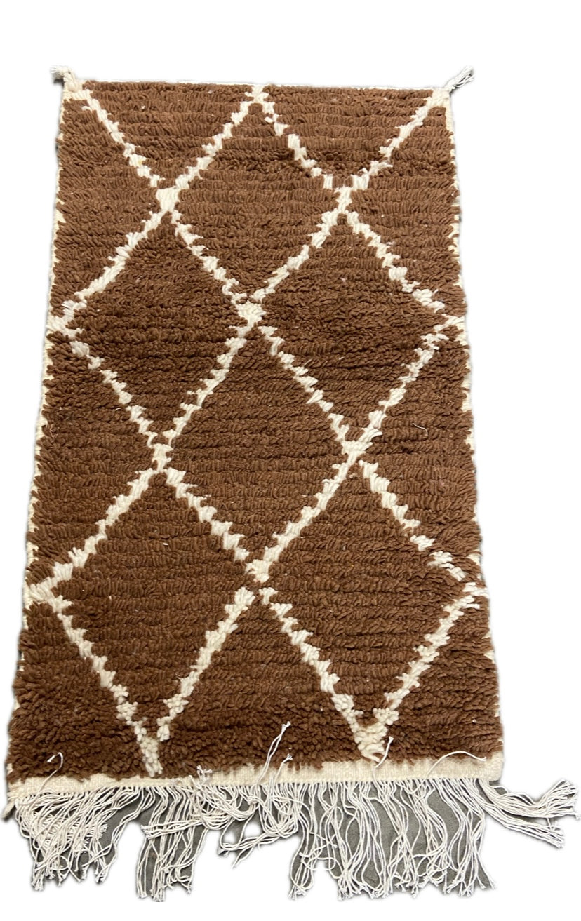 Petit tapis berbère Béni Ouarain marron