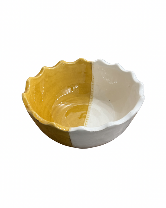 Bols en céramique dentelés bicolore