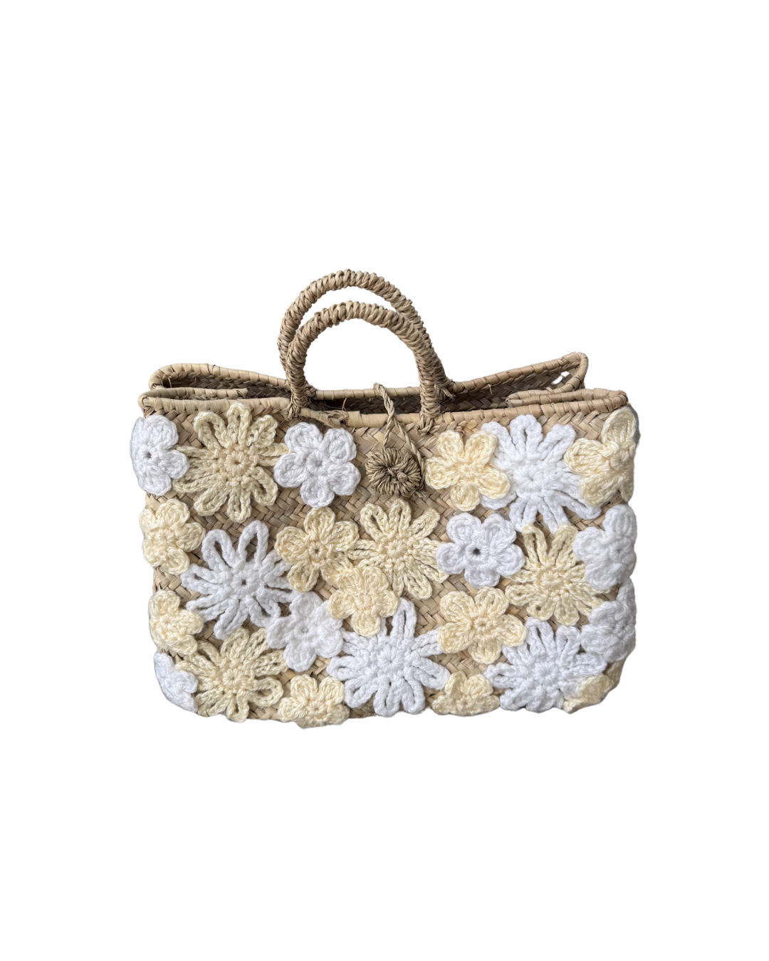 Panier en doum fleuri (Petit format)
