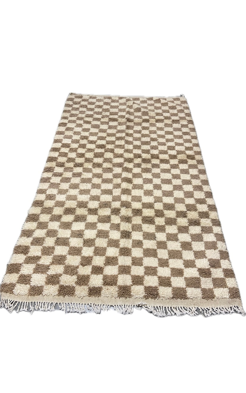 Tapis berbère Béni Ouarain Damier Beige