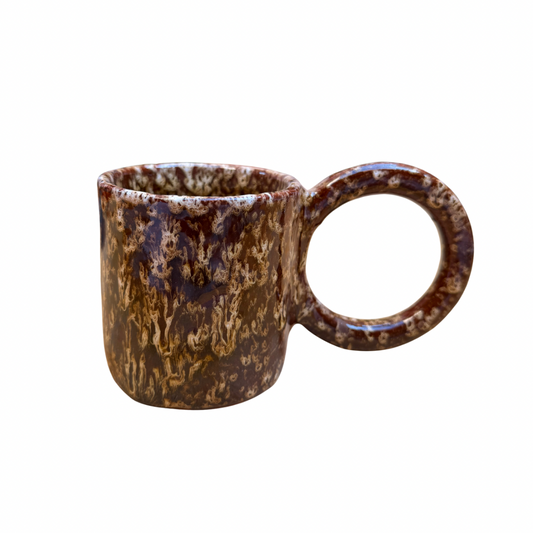 Tasse artisanale en céramique émaillée anse XL