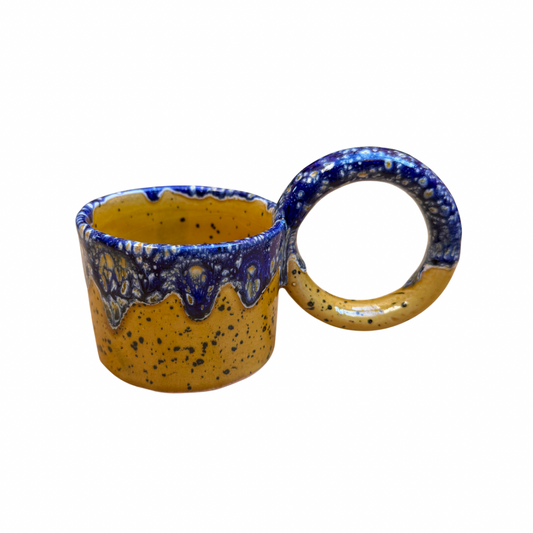 Tasse artisanale en céramique émaillée anse XL
