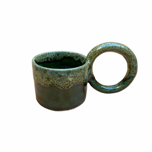 Tasse artisanale en céramique émaillée anse XL