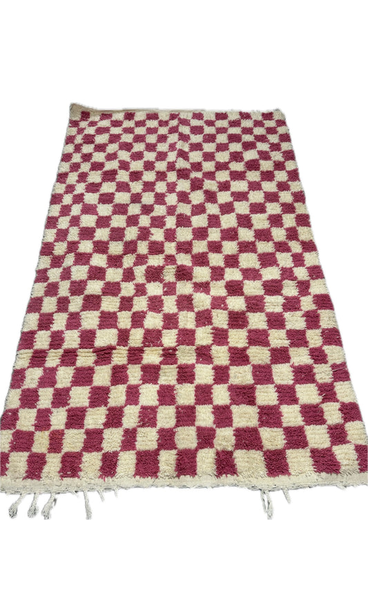 Tapis Berbère Béni Ouarain Damier Rose