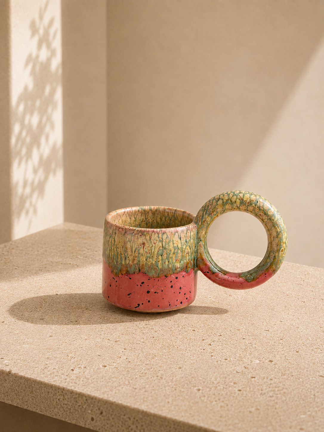 Tasse en céramique émaillée anse XL