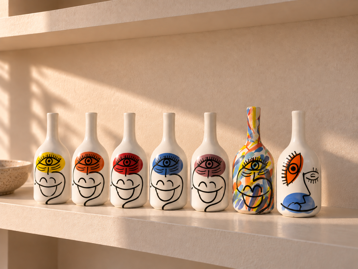 Vase décoratif - visage abstrait