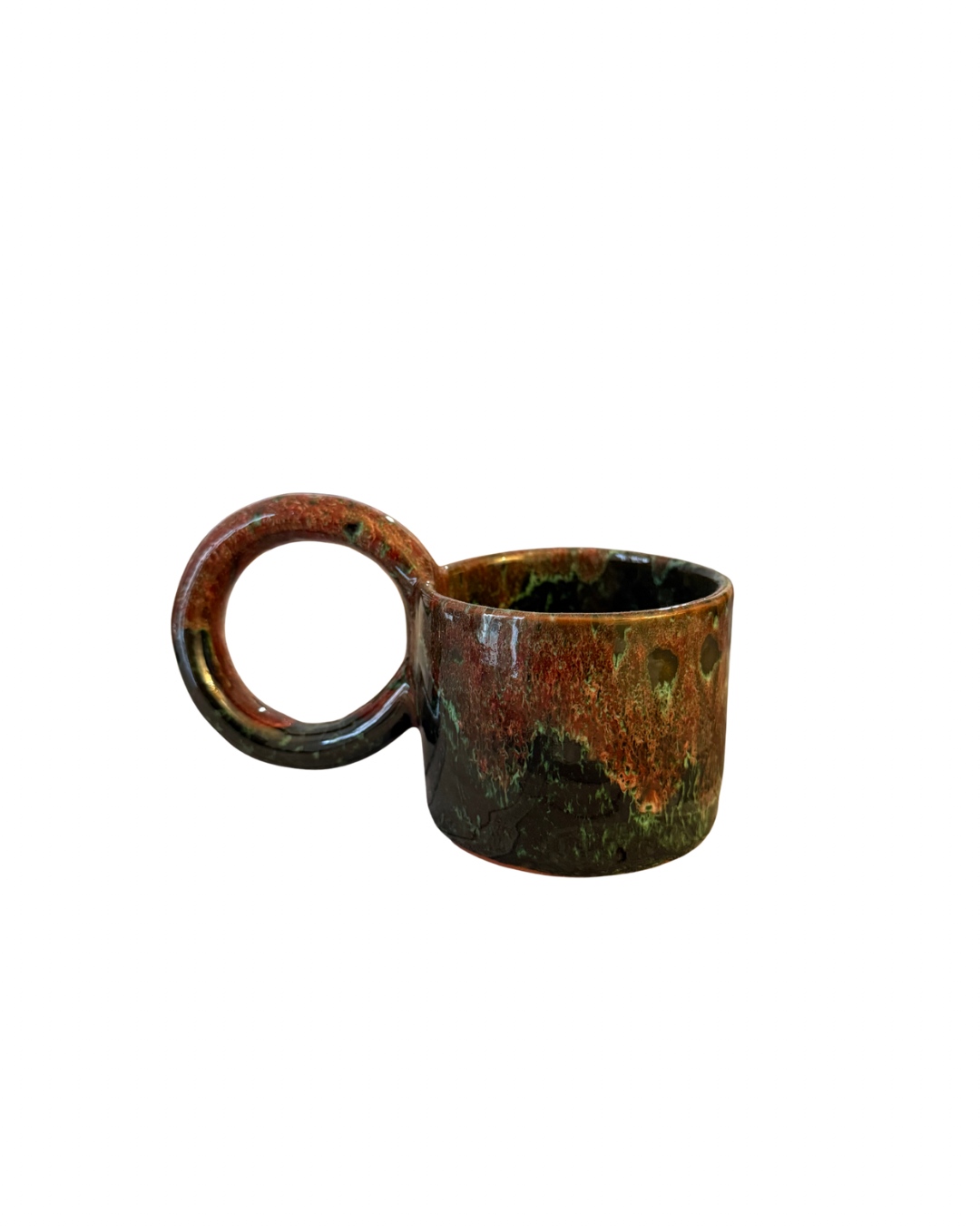 Tasse artisanale en céramique émaillée anse XL