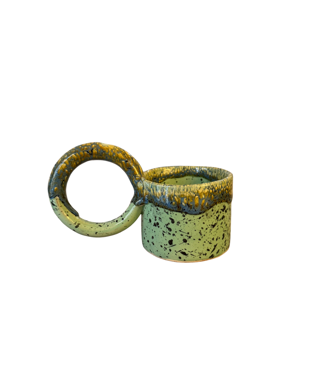 Tasse artisanale en céramique émaillée anse XL