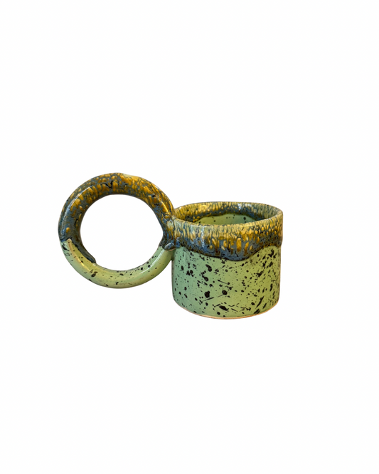 Tasse artisanale en céramique émaillée anse XL