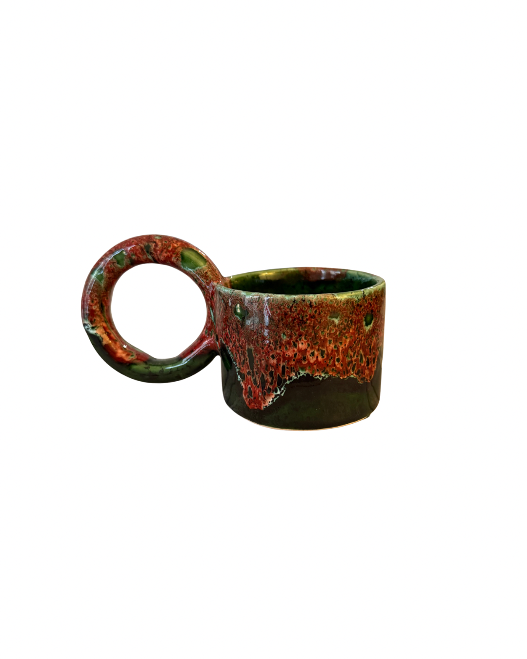 Tasse artisanale en céramique émaillée anse XL