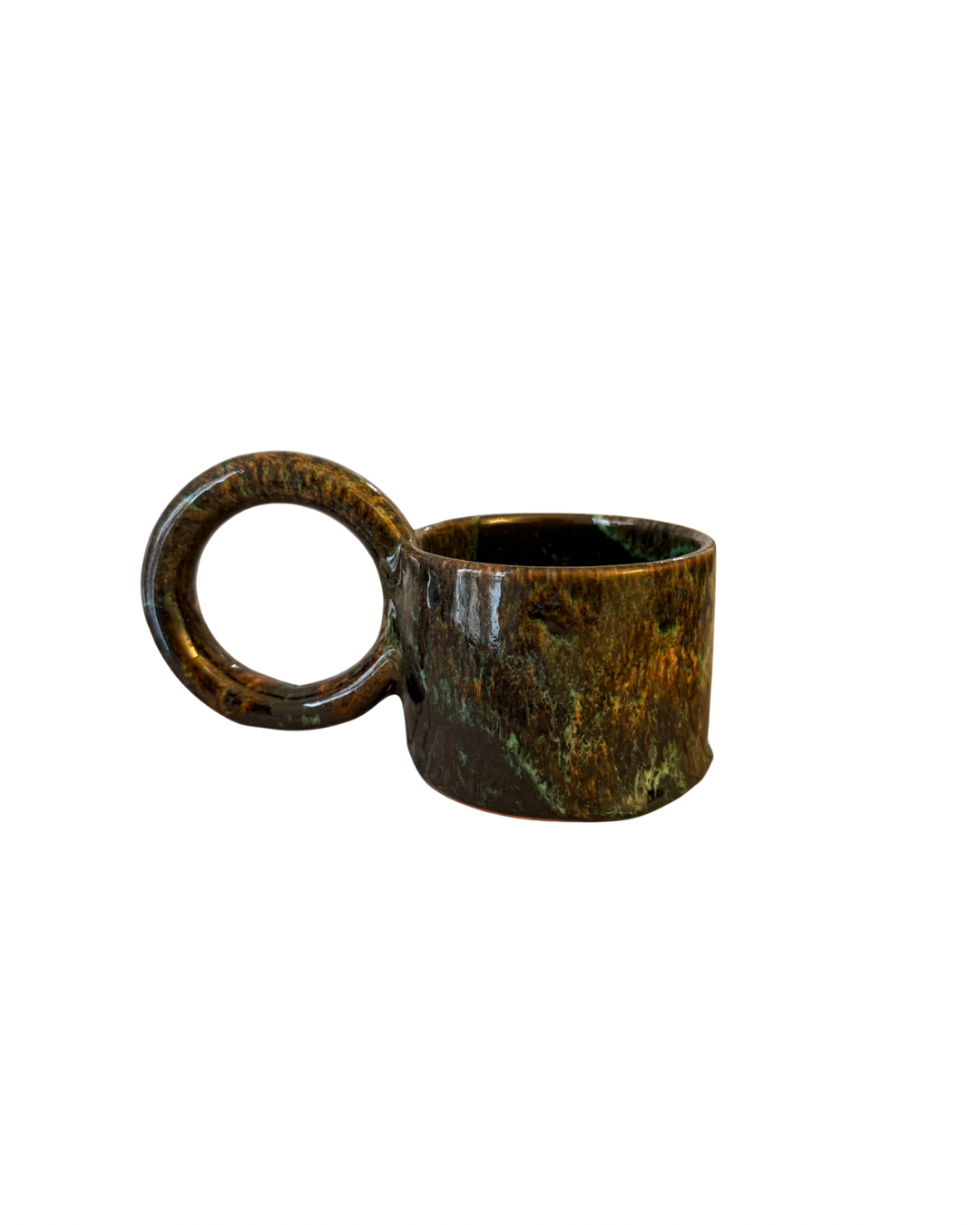 Tasse artisanale en céramique émaillée anse XL