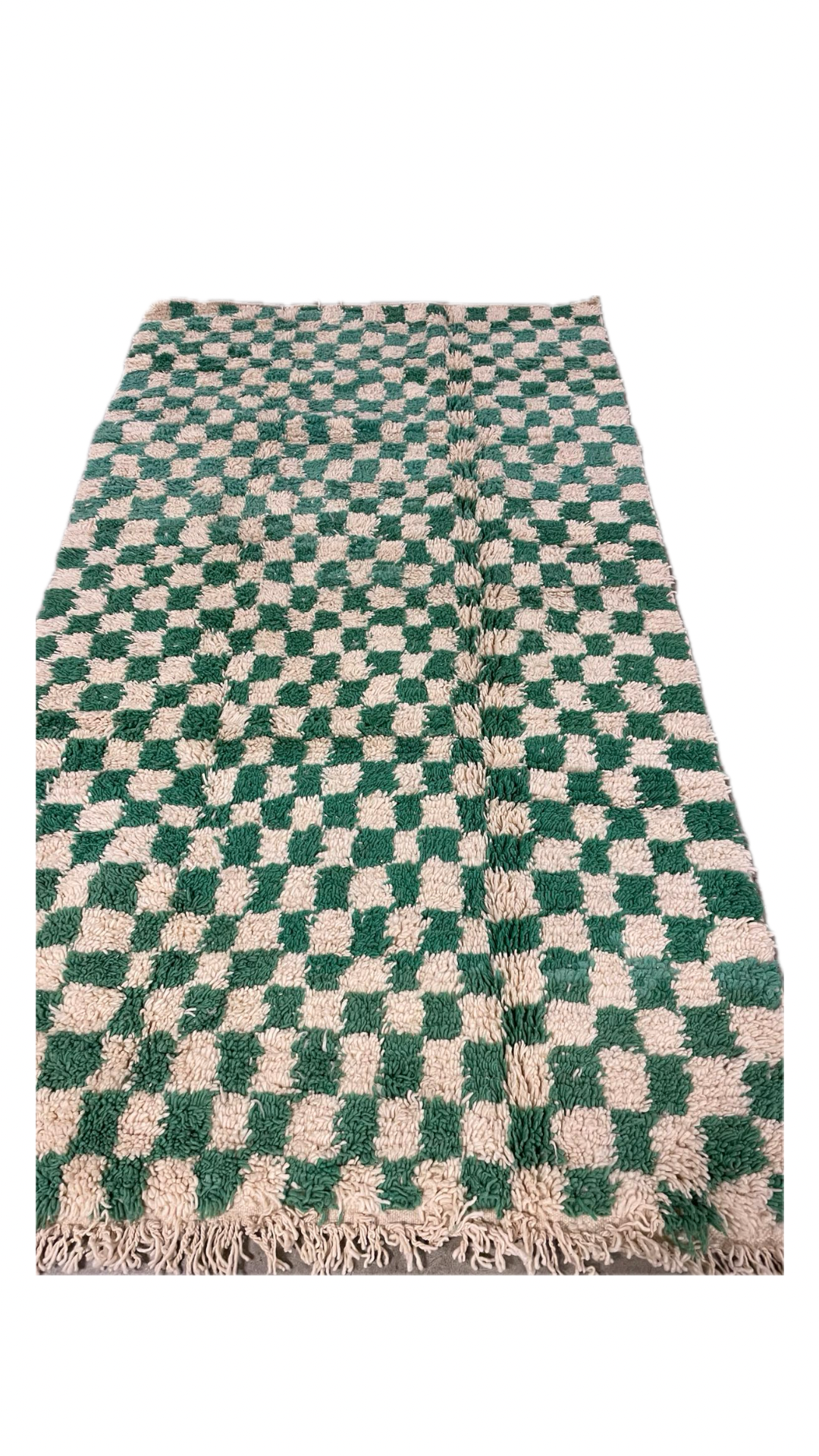 Tapis Berbère Béni Ouarain Damier Vert pastel