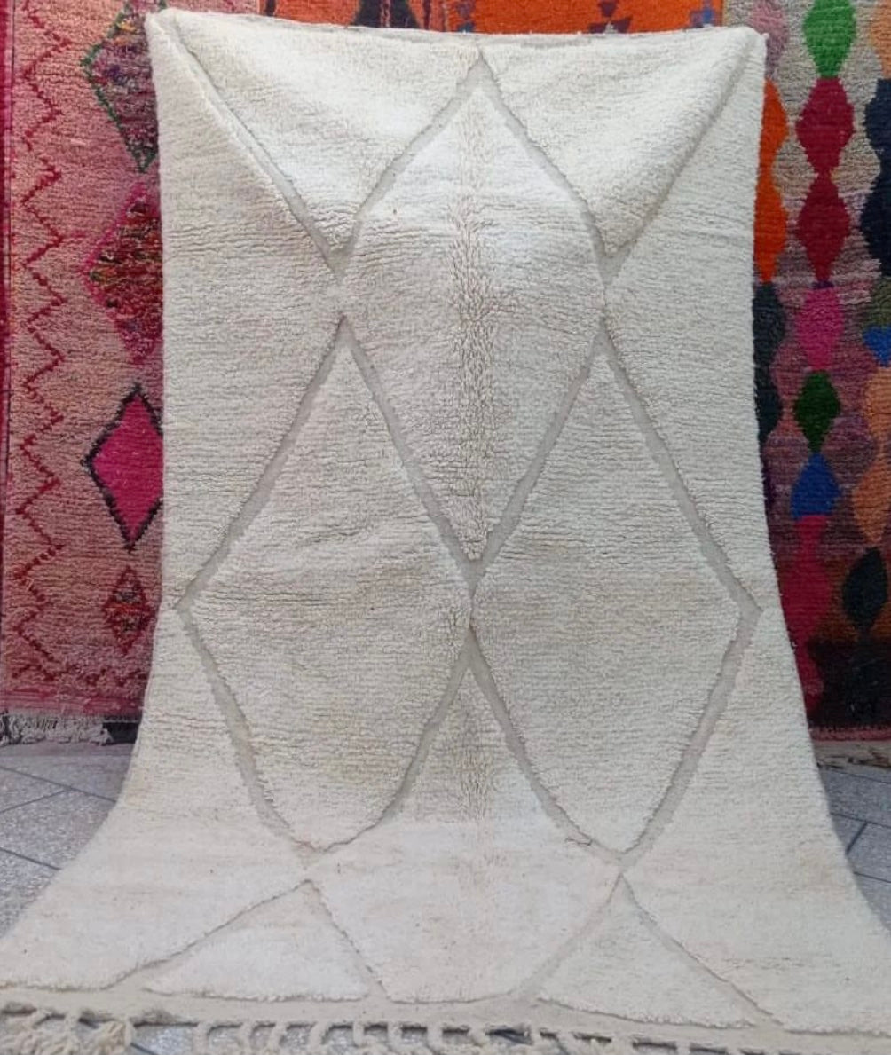 Tapis berbère Béni Ouarain Blanc